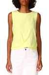 Sanctuary Twisted Cotton Blend Slub Jersey Tank In Lemon Lime