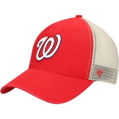 47 ' Red/natural Washington Nationals Flagship Washed Mvp Trucker Snapback Hat