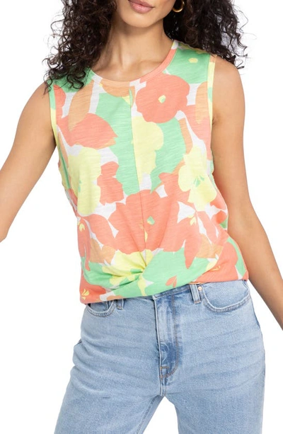 Sanctuary Women's Floral-print Twist-front Tank Top In Flower Bur