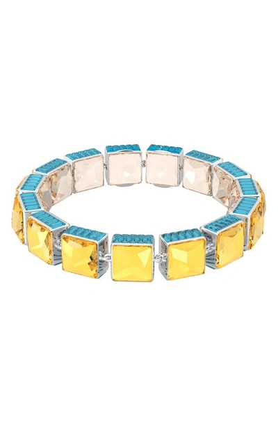 Swarovski Yellow/light Blue Orbita Bracelet In Multicolor