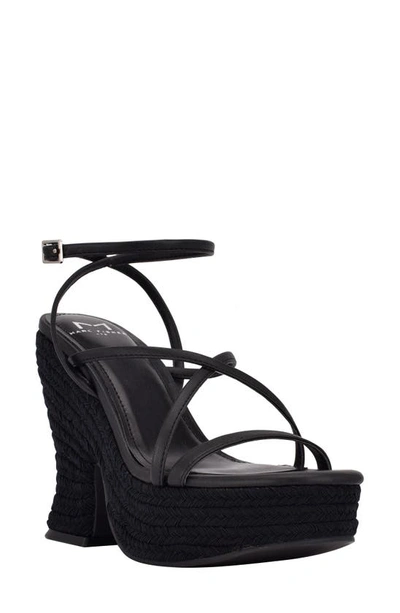 Marc Fisher Ltd Fetch Espadrille Platform Sandal In Black 01