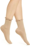 Ugg Karsyn Lettuce Edge Crew Socks In Light Tan