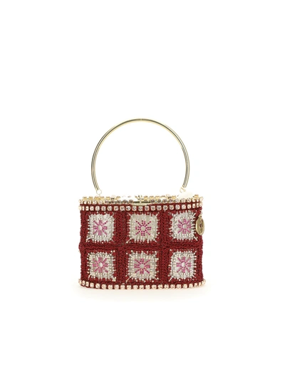 Rosantica Holli Crystal-embellished Crochet Handbag In Multicolor