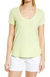 Tommy Bahama Ashby Isles Curve Hem T-shirt In Lime Pop