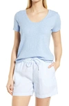 Tommy Bahama Ashby Isles Curve Hem T-shirt In Light Sky Heather