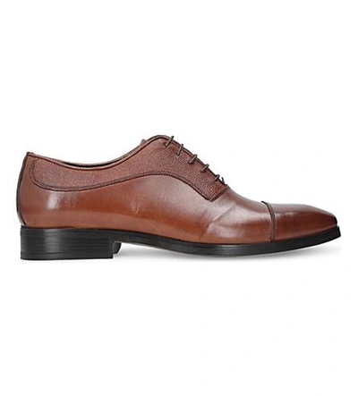 Kurt Geiger Austin Textured-leather Oxford Shoes In Beige