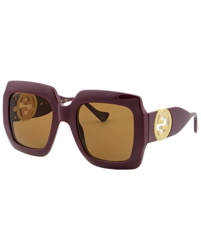 Gucci Gg1022s W 007 Square Sunglasses In Brown