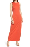 Open Edit Sleeveless Reversible Maxi Dress In Red Grenadine