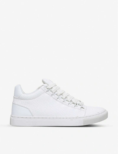 Kurt Geiger Malone Reptile-embossed Trainers In White