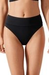 Tommy Bahama Palm Modern High Waist Bikini Bottoms In Black