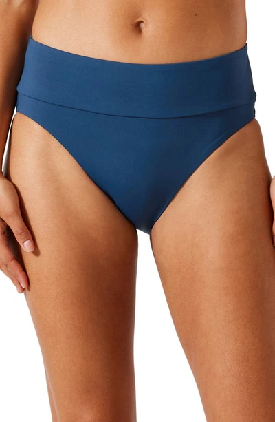 Tommy Bahama Palm Modern High Waist Bikini Bottoms In Midnight Sea