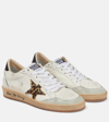 Golden Goose Ball Star Sneakers In White/ice/beige Brown Leo