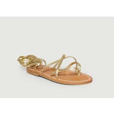 K.jacques Zenobie Leather Sandals In Gold