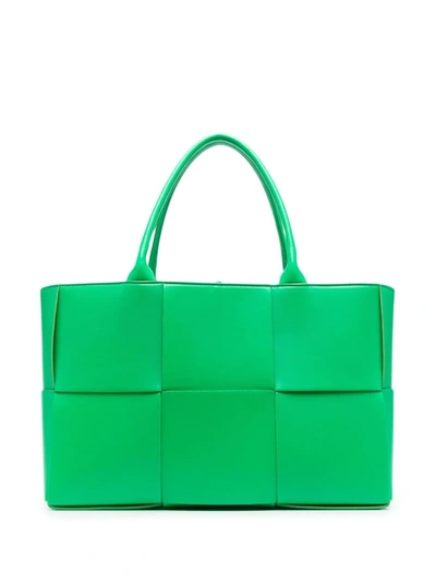 Bottega Veneta Arco Medium Intrecciato-leather Tote Bag In Green