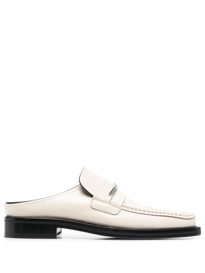 Martine Rose Chain-detail Mule Loafers In Cream