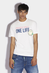 Dsquared2 Smiley Recycled Cotton Jersey T-shirt In White