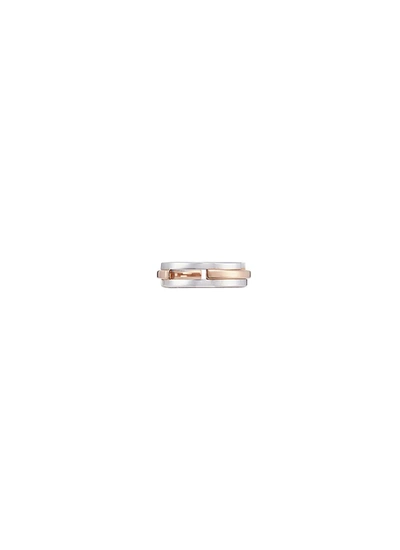 Dauphin 'volume' 18k Rose And White Gold Ring In Metallic