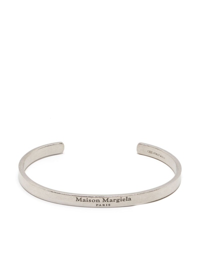 Maison Margiela Logo-engraved Cuff Bracelet In Metal