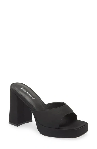 Jeffrey Campbell Ninety Platform Sandal In Black Faille