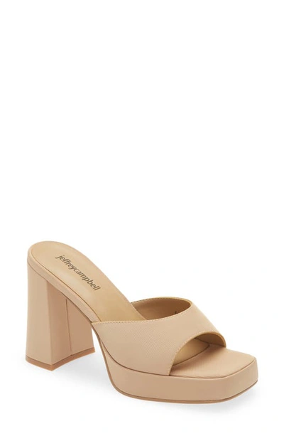 Jeffrey Campbell Ninety Platform Sandal In Natural Faille