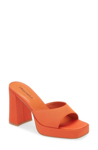 Jeffrey Campbell Ninety Platform Sandal In Orange Faille