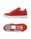 Leather Crown Sneakers In Red