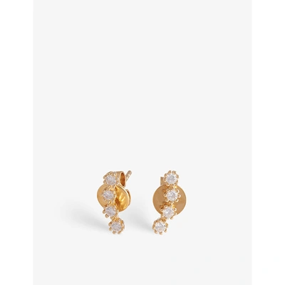 Pd Paola White Tide 18ct Gold-plated Sterling-silver And Zirconia Earrings