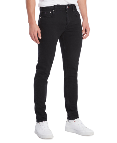 Tommy Hilfiger Tommy Jeans Men's Big & Tall Straight-fit Stretch Jeans In Black
