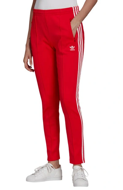 Adidas Originals Primeblue Superstar Track Pants In Better Scarlet