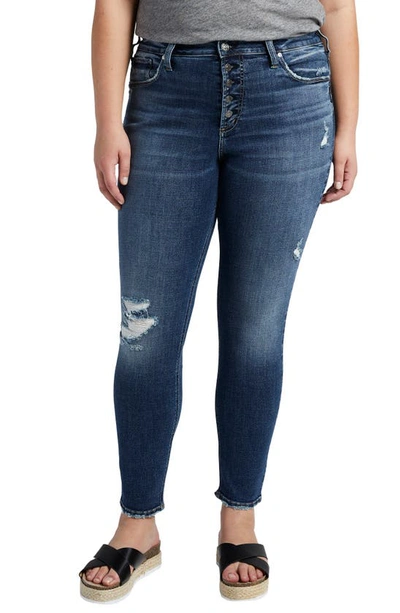 Silver Jeans Co. Plus Size Avery High Rise Skinny Jeans In Indigo