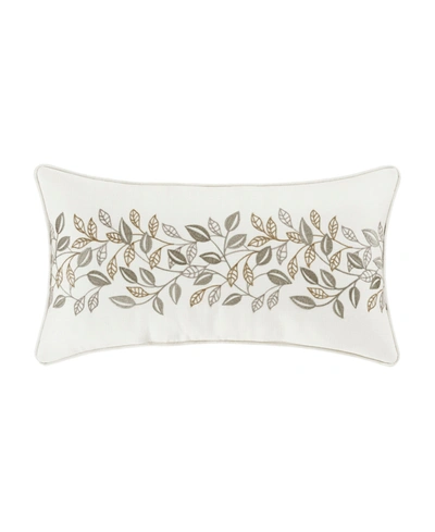Royal Court Laurel Decorative Pillow, 13" X 24" Bedding In White