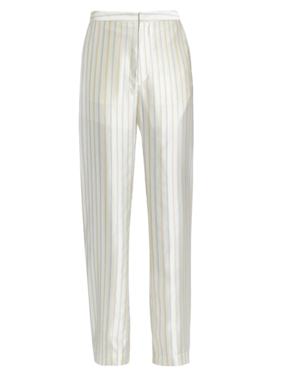 Gauchère Striped Silk-twill Wide-leg Pants In Cream