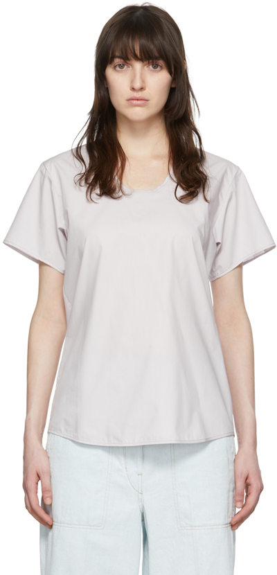 Lemaire Scoop Neck Cotton T-shirt In 817 Lilac Ice