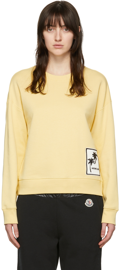 Moncler Yellow Cotton Sweatshirt In 110 Yellow