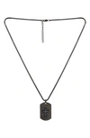 American Exchange Cross Dog Tag Necklace & Id Bracelet Set In Gun/ Black