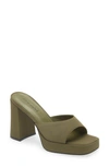 Jeffrey Campbell Ninety Platform Sandal In Khaki Faille