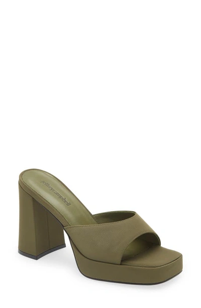Jeffrey Campbell Ninety Platform Sandal In Khaki Faille