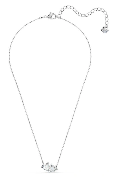 Swarovski Attract Soul Crystal Hearts Pendant Necklace In White