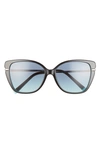 Tiffany & Co Women's Cat Eye Sunglasses, 57mm In Black/blue Gradient