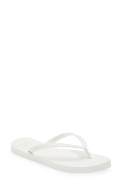 Stuart Weitzman Embossed Flip Flop In White