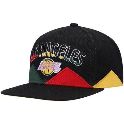 Mitchell & Ness Men's  Black Los Angeles Lakers Hardwood Classics Black History Month Snapback Hat