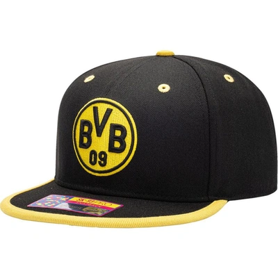 Fan Ink Black Borussia Dortmund Tape Snapback Hat