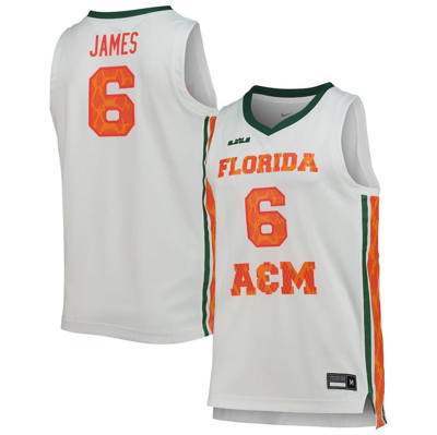 Nike X Lebron James White Florida A&m Rattlers Replica Basketball Jersey