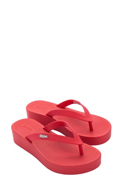 Melissa Sun Venice Water Resistant Platform Flip Flop In Red