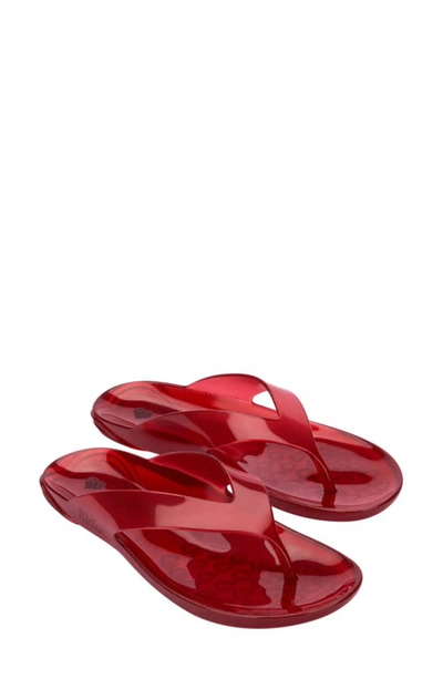Melissa Women's Real Jelly Water Resistant Thong Sandals In Red