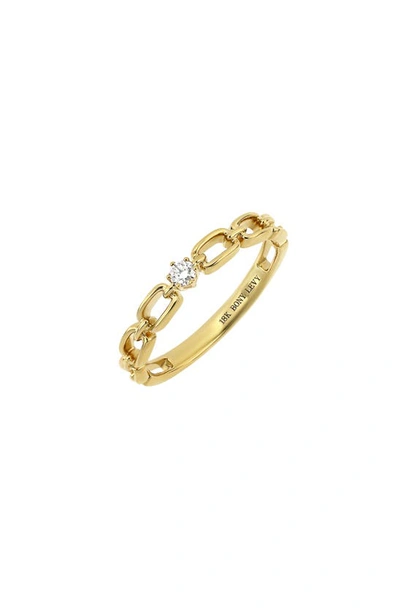 Bony Levy Varda Solitaire Diamond Link Ring In 18k Yellow Gold