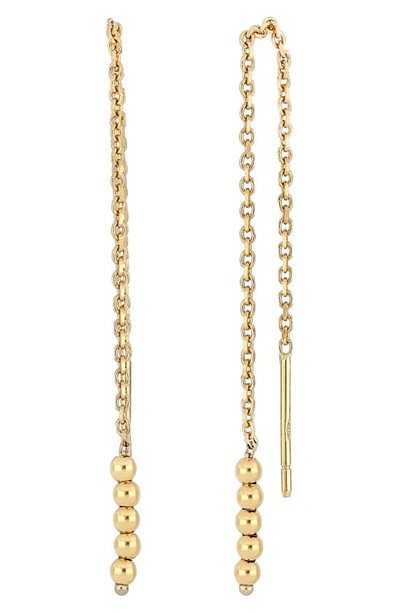 Bony Levy 14k Gold Beaded Threader Earrings In 14k Yellow Gold