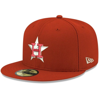 New Era Red Houston Astros White Logo 59fifty Fitted Hat