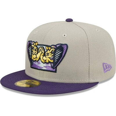New Era Gray Fort Myers Mighty Mussels Authentic Collection Team Alternate 59fifty Fitted Hat