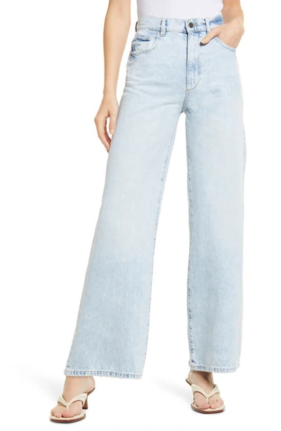 Dl1961 Hepburn High Waist Crop Wide Leg Jeans In Blue